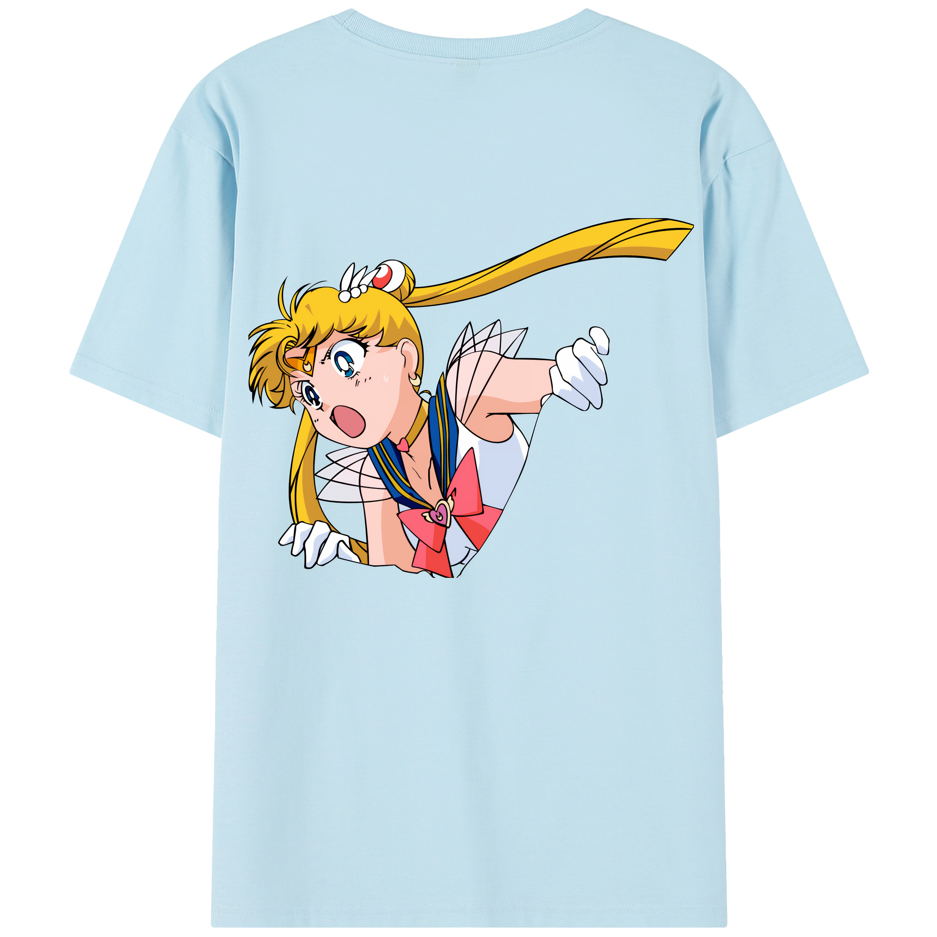 （画像用） 美少女戦士セーラームーン 月野 うさぎ つきの うさぎ Sailor Moon Tsukino Usagi 綿100％半袖Tシャツ（背面プリント）